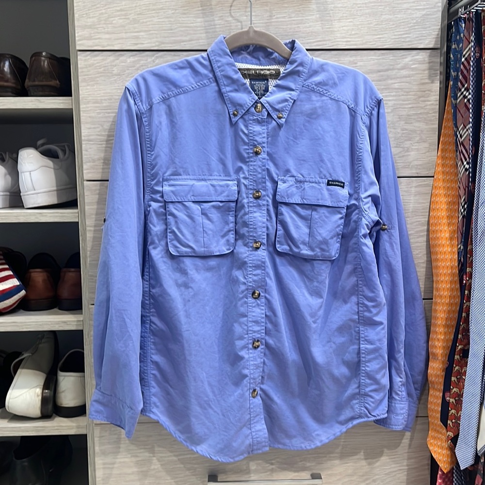 Exofficio Blue Button Down Shirt